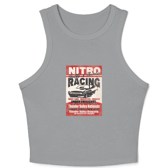 Vintage Hot Rod Classic Funny Drag Racing Poster Crop Tank Top