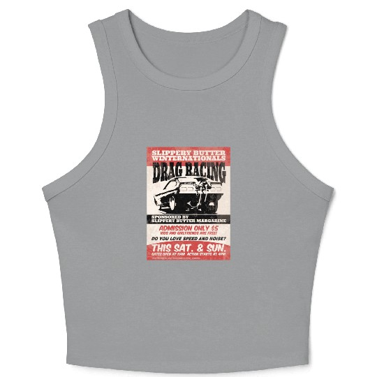 Vintage Hot Rod Classic Drag Racing Poster Crop Tank Top