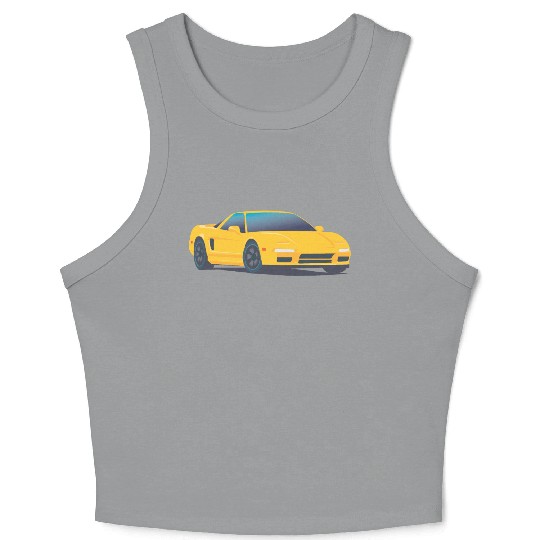 Yellow super car Crop Tank Top