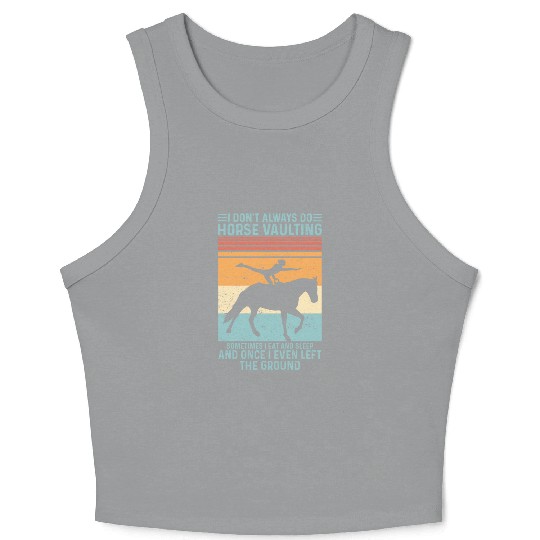 Funny Equestrian Horse Vaulting Retro Crop Tank Top