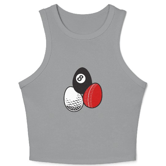 Cue Sports Billiards Cricket Golf Easter Egg Balls Crop Tank Top