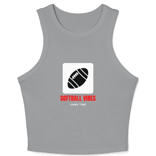 Softball vibes game time motivational design Crop Tank Top