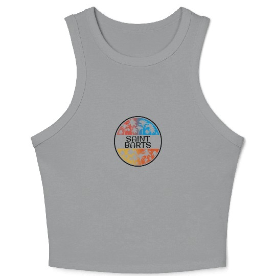 Saint Barts Palm Tree Stylish Vacation Souvenir Crop Tank Top