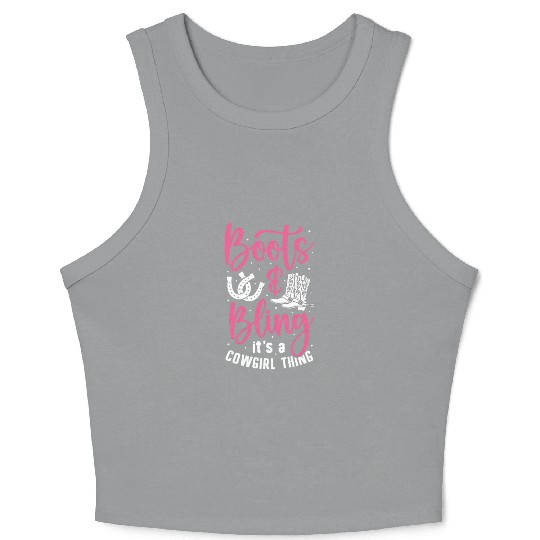Boots And Bling It's A Cowgirl Thing Crop Tank Top