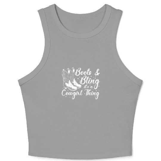 Boots And Bling It's A Cowgirl Thing Crop Tank Top