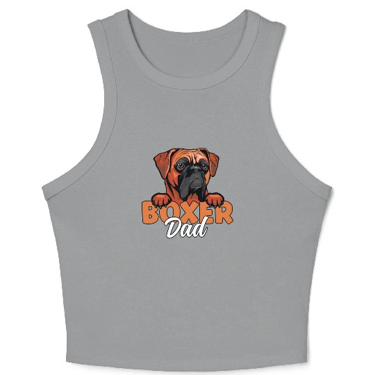 Boxer Dad Dog Lover Boxer Dog Father Boxer Dog Crop Tank Top