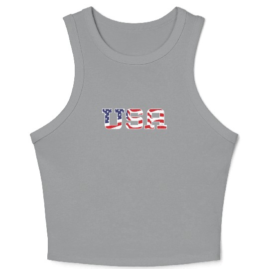 Patriotic America USA Flag 4th Of July American Crop Tank Top