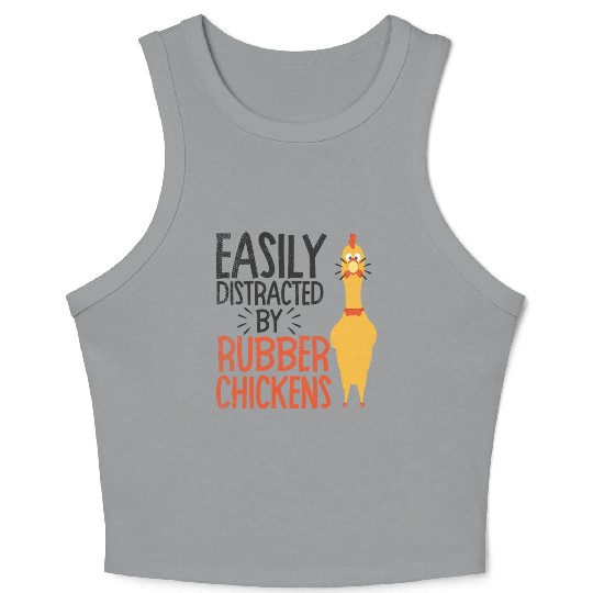 Rubber Chicken Enthusiast Loud Scream Yellow Crop Tank Top