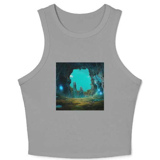 Bioluminescent Underground Landscapes Crop Tank Top