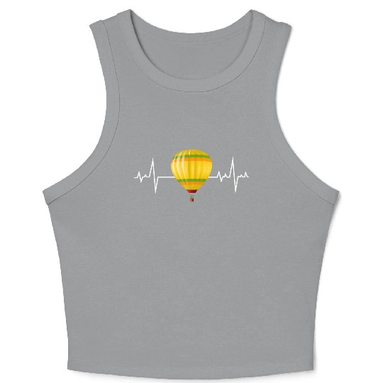 Hot Air Ballooning Hopper Balloon Heartbeat Pulse Crop Tank Top