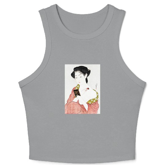Japanese Woman Geisha Japan Vintage art Crop Tank Top