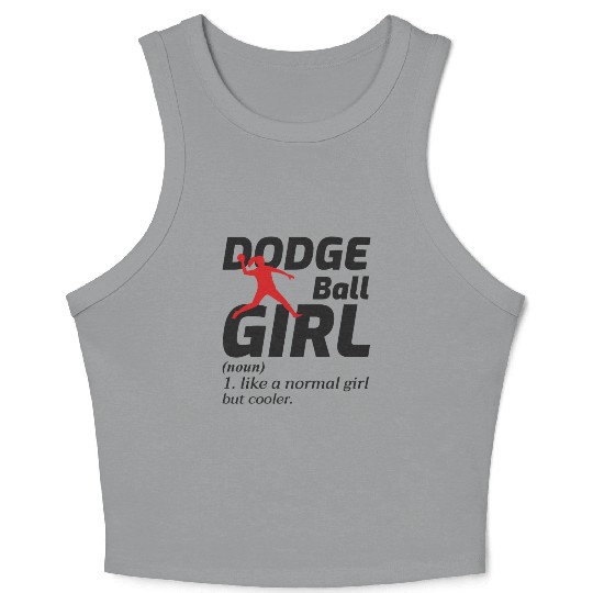 Dodgeball Girl Player Coach Team Sports Funny Crop Tank Top