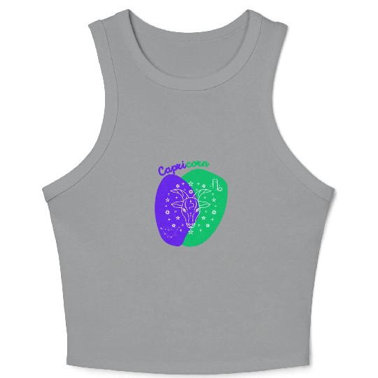 Cosmic Climb A Minimalist Capricorn Design Crop Tank Top