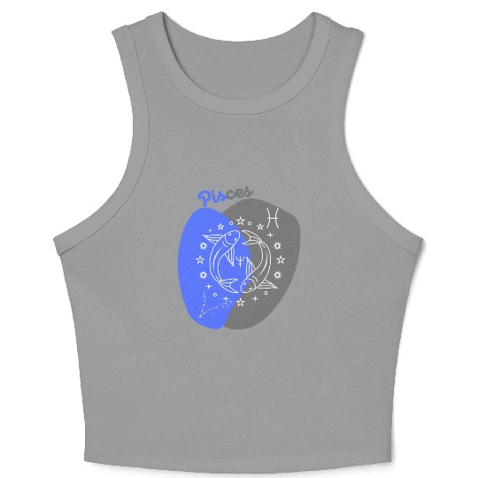 Underwater Dreams: A Minimalist Pisces Design Crop Tank Top