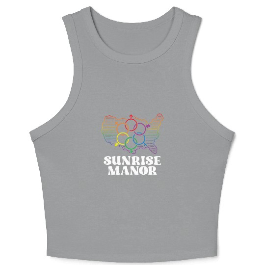 Sunrise Manor Pride Flag Pride Month LGBTQ Flag Crop Tank Top