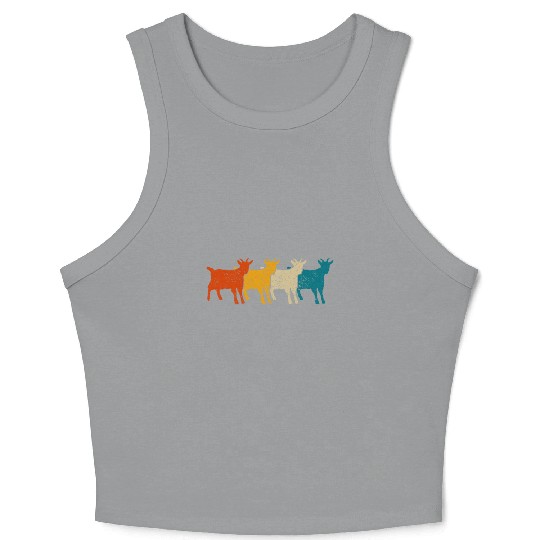 Goat Vintage Retro Farm Animal Goats Farmer Giftzo Crop Tank Top