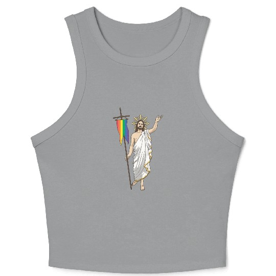 LGBT Jesus Equal Rainbow Christian Crop Tank Top