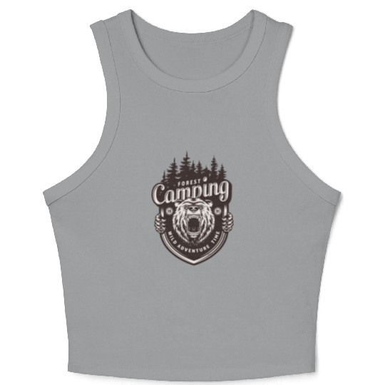 FOREST CAMPING WILD ADVENTURE TIME Crop Tank Top