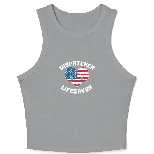 Dispatcher Us Flag Crop Tank Top