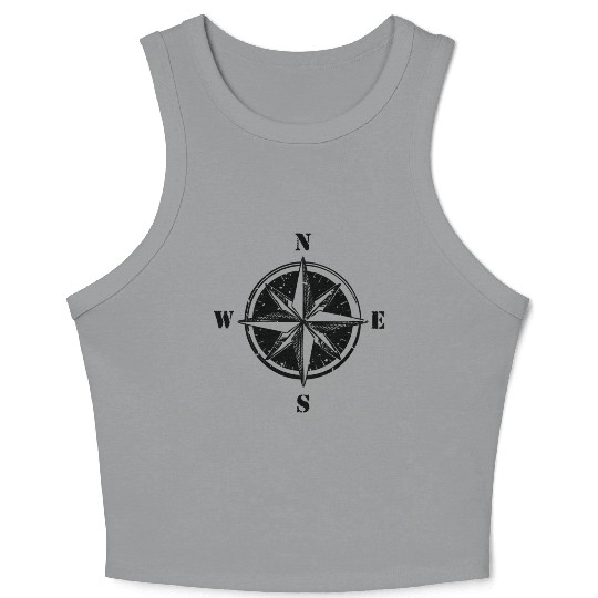 Mountains Nature Adventure Outdoor Compass Crop Tank Top