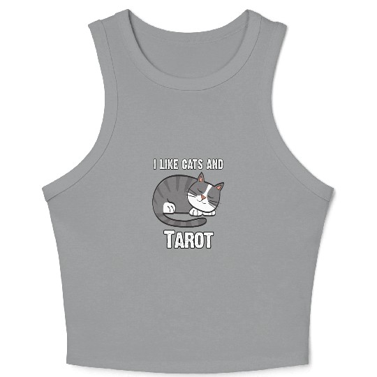 I Like Cats And Tarot - Gift For Cat Lovers Crop Tank Top