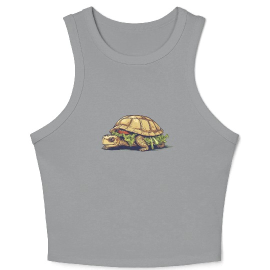 Turtle Sandwich Sticker n' Crop Tank Top Version