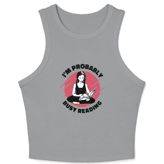 Busy Reading Book Lover Activity Book Literature Crop Tank Top