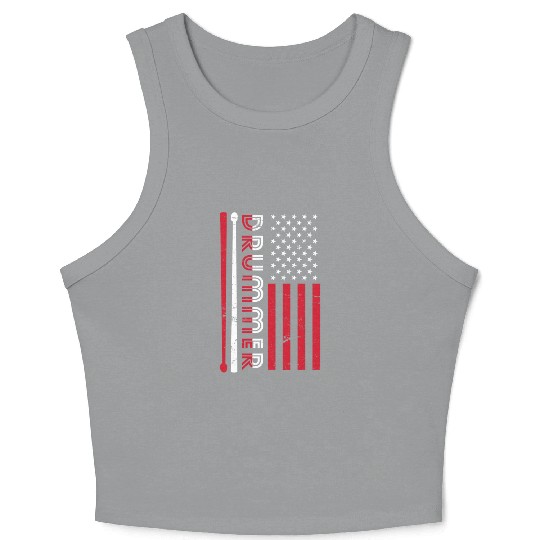 Us Flag Drummer Crop Tank Top