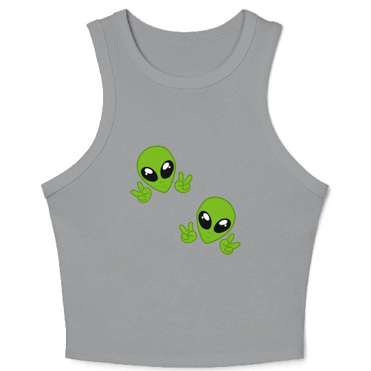 cute aliens chibi Crop Tank Top