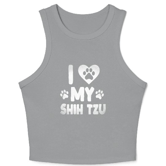 I Love My Shih Tzu Pet Dog Lover Crop Tank Top