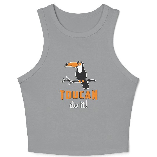 Toucan Do It Bird Watcher Watching Retro Toucans Crop Tank Top