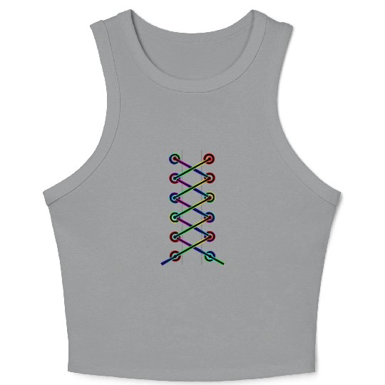 Rainbow Shoes Belt Design Crop Tank Top