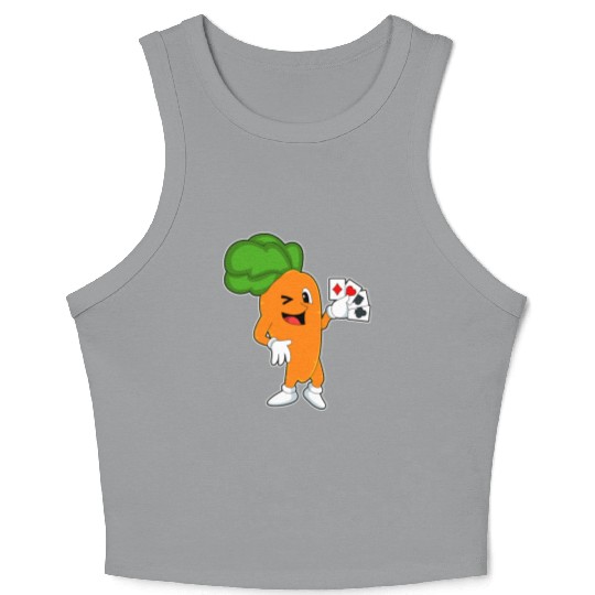 Carrot At Poker With Poker Cards Crop Tank Top