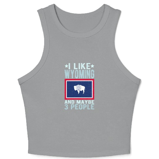Wyoming Flag US State Crop Tank Top