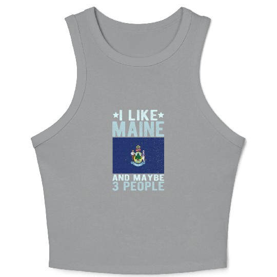 Maine Flag US State Crop Tank Top