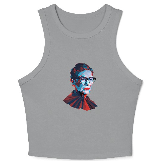 Ruth Bader Ginsburg low polygon design red blue Crop Tank Top