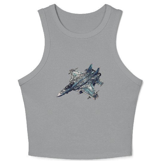 FIghter jet Crop Tank Top