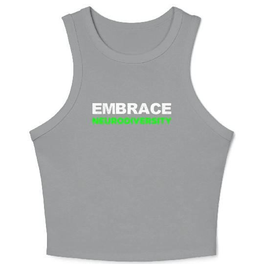 Neurodiversity Embrace ADHD Autism ASD Rainbow Crop Tank Top