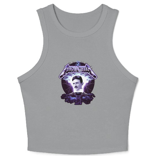 Nikola Tesla Heavy Metal Electricity by gnarly Crop Tank Top