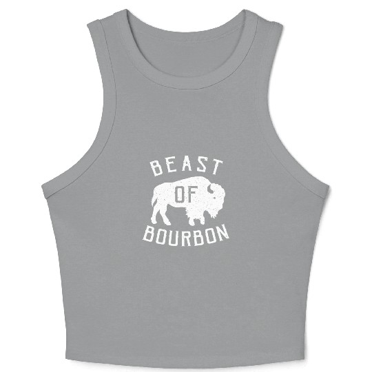 Beast of Bourbon Drinking Whiskey design Bison Buf Crop Tank Top