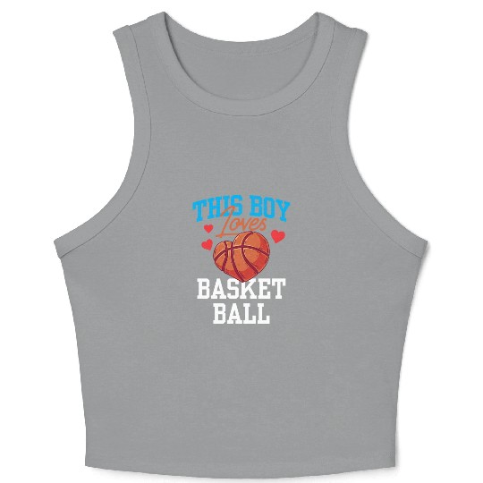 This Boy Loves Basketball Coach Match Player Team Crop Tank Top