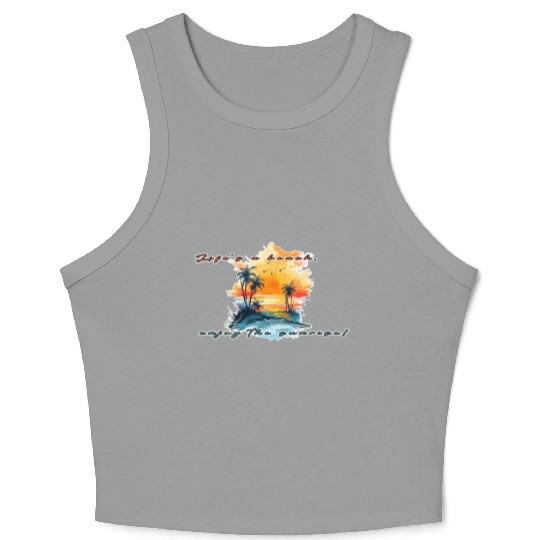Lifes A Beach Enjoy The Sunrise Crop Tank Top