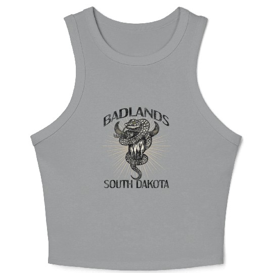 Badlands Us National Park South Dakota Bison Crop Tank Top