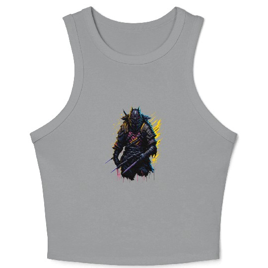 Samurai Warrior Japan Crop Tank Top