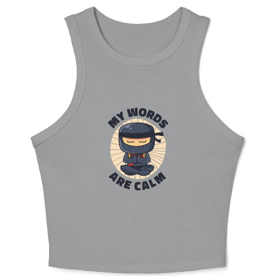 Serenity Ninja Fan Calm Yoga Lover Peaceful Crop Tank Top