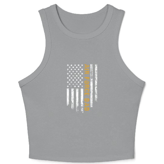 USA Flag Air Force Dad PILOT Crop Tank Top