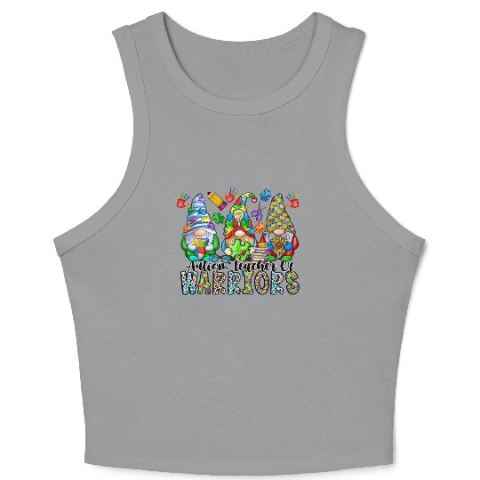Autism Teacher Of Warriors Crop Tank Top