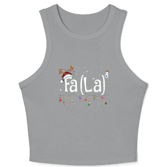Fa La La 8 Math Teacher Christmas Crop Tank Top