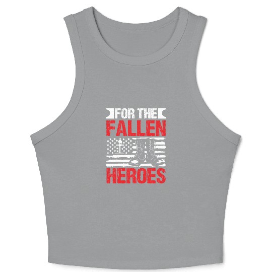 Soldier for fallen heroes military army veteran Crop Tank Top