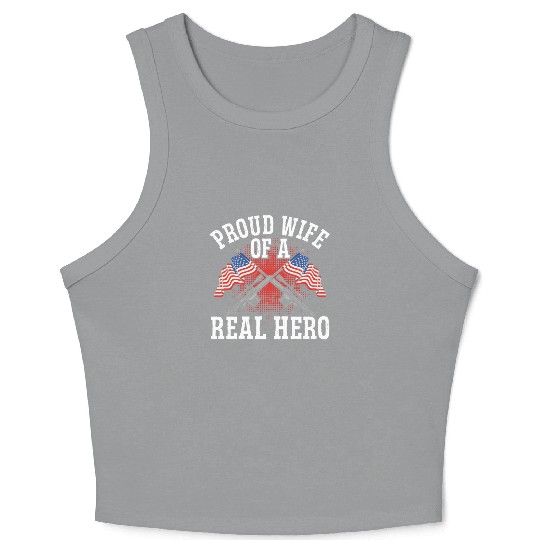 Soldier proud wife of real hero military army Crop Tank Top